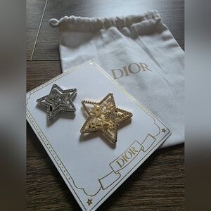 Dior Star Brooch Set in Gold & Silver